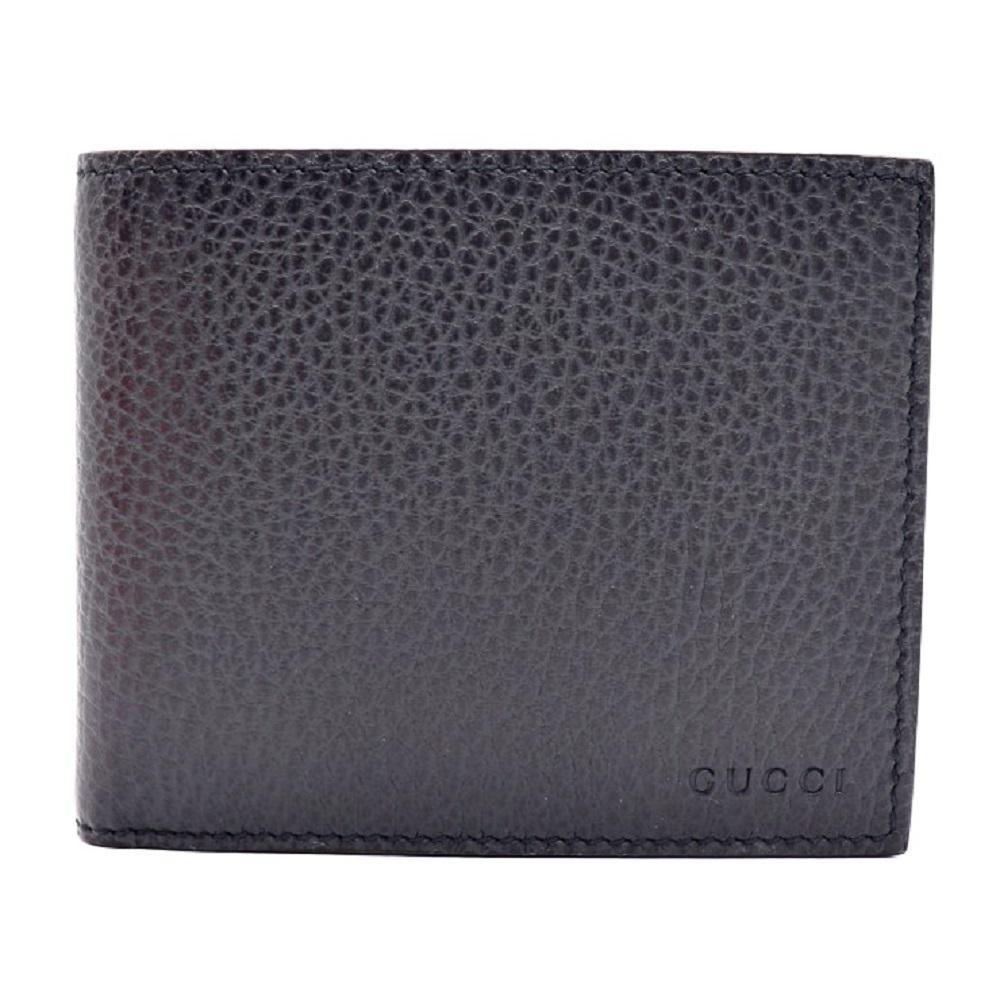 Gucci Mens Black Nero Dollar Calf Pebbled Leather Bifold Wallet 260987 CAO0N