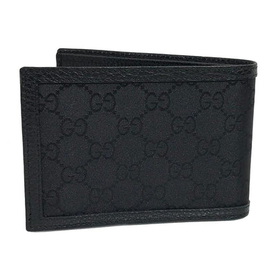 Gucci Mens Black Nylon GG Bifold Wallet 292534