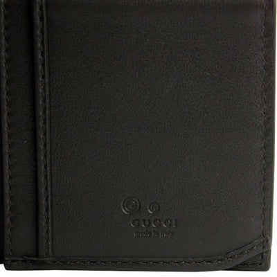 Gucci Mens Dark Brown GG Logo Vertical Passport Holder Microguccissima Soft Leather 496948