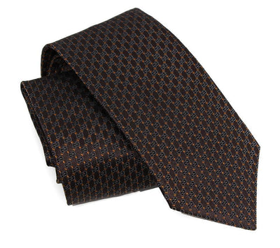 Gucci Mens Interlocking Gg Woven 100% Silk Tie, Brown 349391