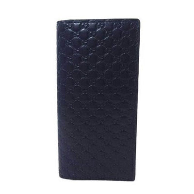 Gucci Men's Microguccissima GG Logo Navy Leather Long Wallet 544479