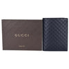 Gucci Mens Midnight Blue GG Logo Vertical Passport Holder Microguccissima Soft Leather 496948