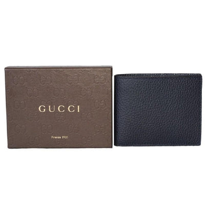 Gucci Mens Navy Blue Bifold Cadon Dollar Calf Leather Wallet 260987