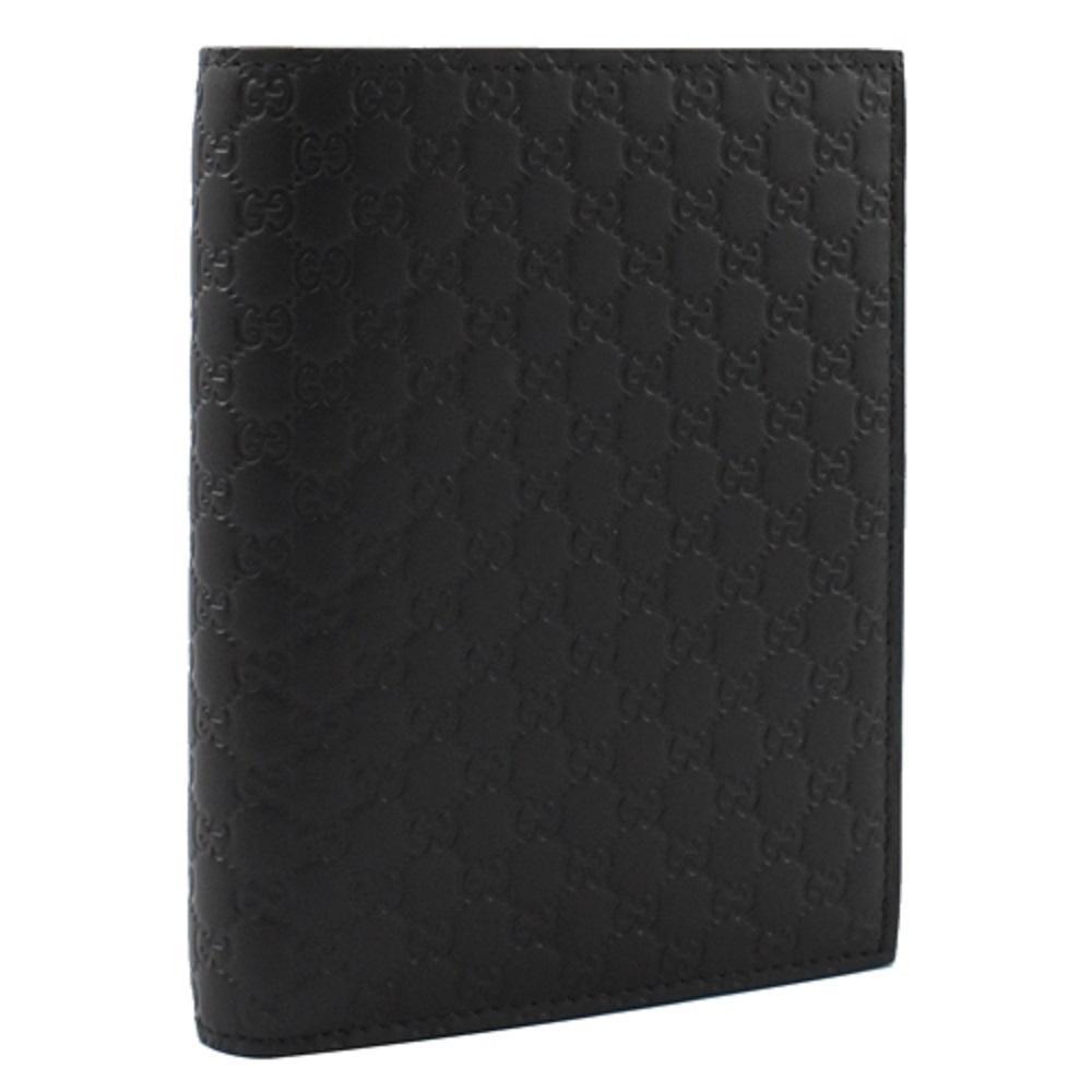 Gucci Mens Nero Black GG Logo Vertical Passport Case Microguccissima Soft Leather 496948