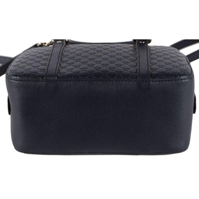 Gucci Micro Guccissima Soft Dollar Calf Maragaux Navy Blue Zip Top Bag 510289