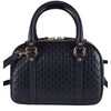 Gucci Micro Guccissima Soft Dollar Calf Maragaux Navy Blue Zip Top Bag 510289