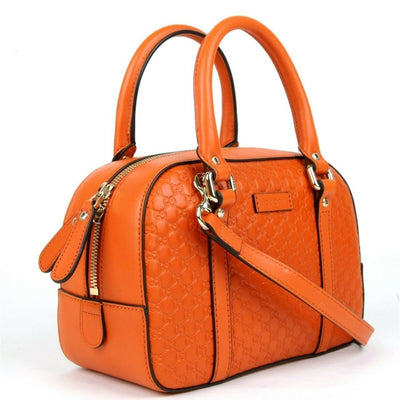 Gucci Micro Guccissima Soft Dollar Calf Maragaux Sun Orange Zip Top Rectangle Bag 510289