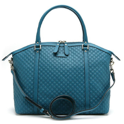 Gucci Microguccissima Deep Cobalt Blue Leather Dome Bag Handbag 449657