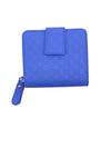 Gucci Microguccissima GG Logo Mineral Blue Zipper Leather Wallet 449395