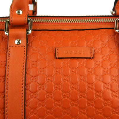 Gucci Microguccissima Orange Leather Dome Boston Bag 449646