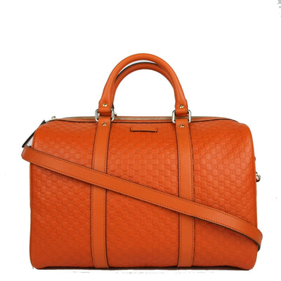 Gucci Microguccissima Orange Leather Dome Boston Bag 449646