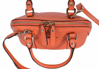 Gucci Microguccissima Soft Margaux Orange Leather Dome Bag 449654