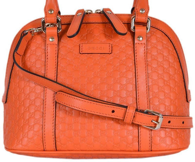 Gucci Microguccissima Soft Margaux Orange Leather Dome Bag 449654