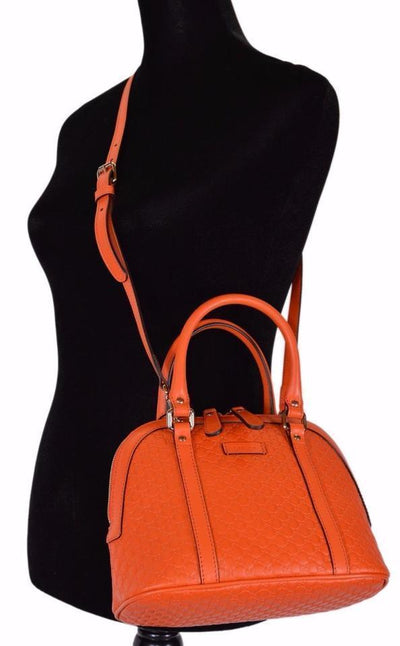 Gucci Microguccissima Soft Margaux Orange Leather Dome Bag 449654