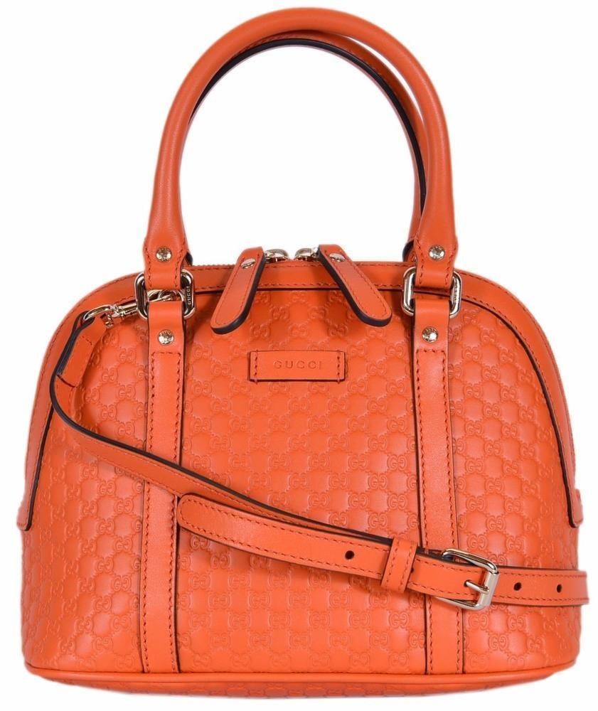 Gucci Microguccissima Soft Margaux Orange Leather Dome Bag 449654