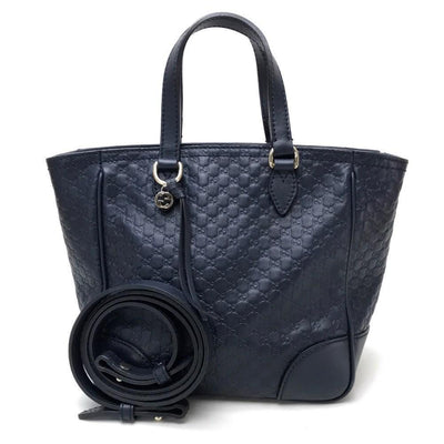 Gucci Microguccissma Calf Midnight Blue GG Leather Crossbody Bag 449241