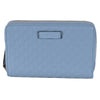 Gucci Mineral Blue Microguccissima Embossed GG Leather Zip Around Wallet 449423