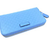 Gucci Mineral Blue Microguccissima GG Zip Around Leather Wallet 449391