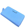 Gucci Mineral Blue Microguccissima GG Zip Around Leather Wallet 449391