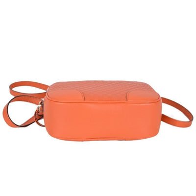 Gucci Womens Bree GG Micro Guccissima Orange Leather Crossbody Bag 449413