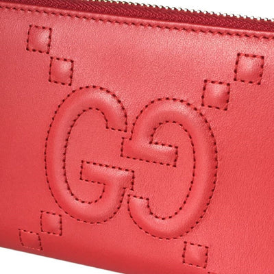 Gucci Red Apollo Dadini Embossed GG Leather Wallet 453393