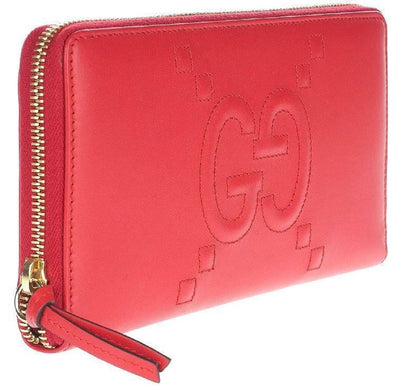 Gucci Red Apollo Dadini Embossed GG Leather Wallet 453393