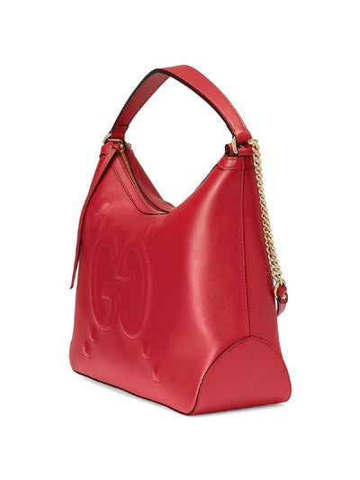 Gucci Red Leather Embossed Dadini Apollo Gold Chain Handbag 474988