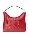 Gucci Red Leather Embossed Dadini Apollo Gold Chain Handbag 474988