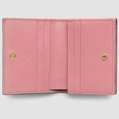 Gucci Signature GG Continental Flap Card Case Wallet Leather Pink Calf 410120