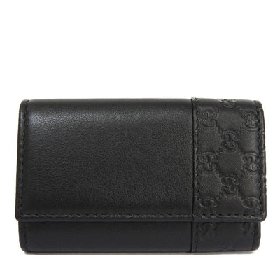 Gucci Signature Mens Nero Black Microguccissima GG Calf Leather Key Case 256433