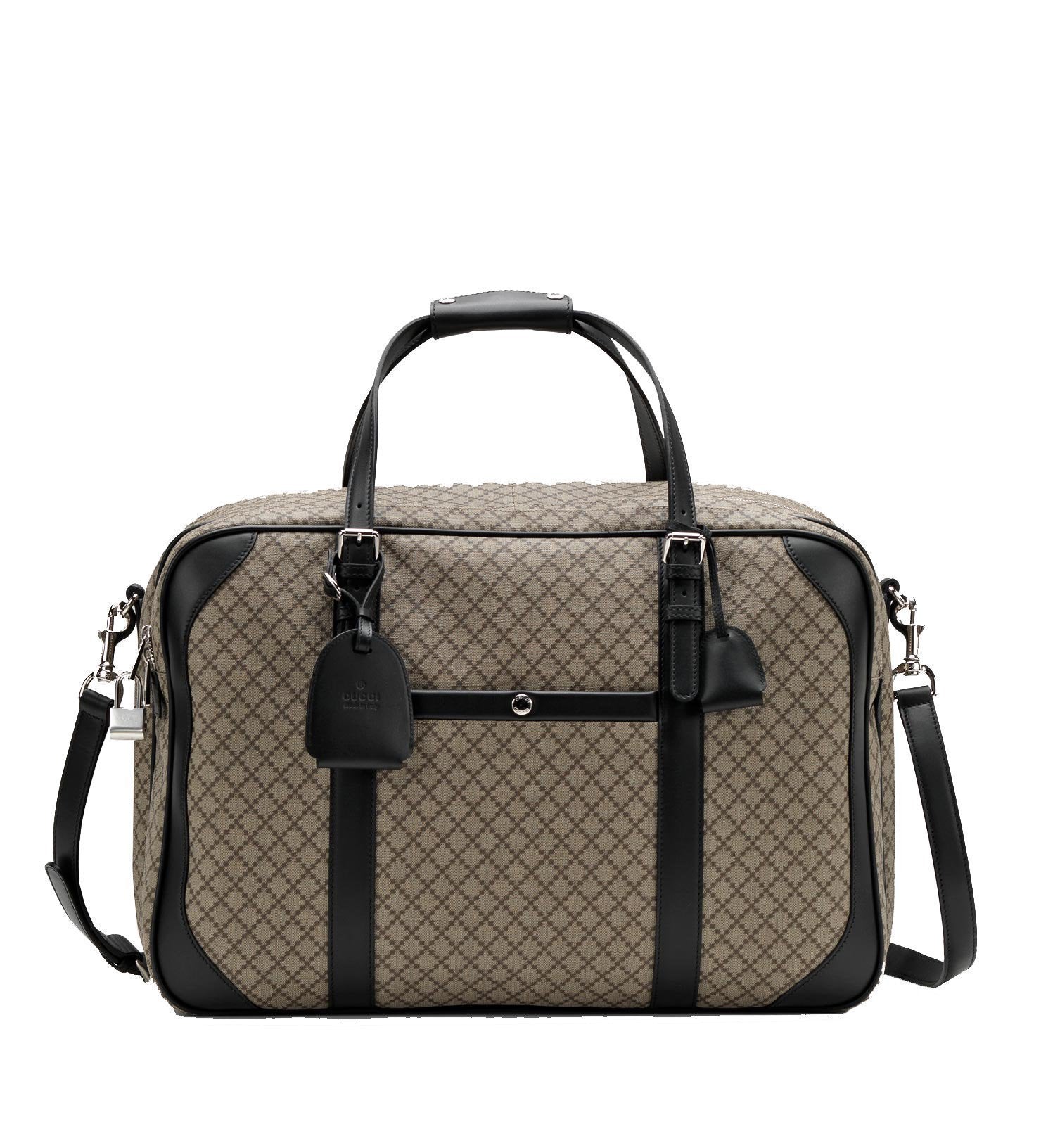 Gucci Unisex Classic Diamante Carry-On Luggage Beige/Black 267905