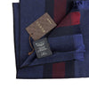 Gucci Unisex Navy and Burgundy Web Striped Web Wool Scarf 387574