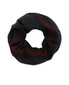 Gucci Unisex Navy and Burgundy Web Striped Web Wool Scarf 387574