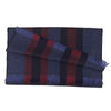 Gucci Unisex Navy and Burgundy Web Striped Web Wool Scarf 387574