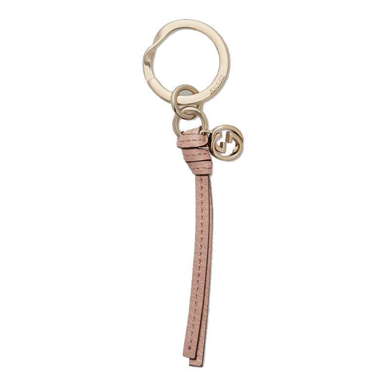 Gucci Women's Beige Leather Charm Key Ring Holder 324403