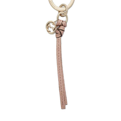 Gucci Women's Beige Leather Charm Key Ring Holder 324403