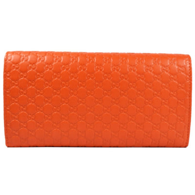 Gucci Women's Bright Orange Microguccissima Continental Flap Wallet 449396