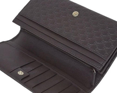 Gucci Women's Brown T. Moro Microguccissima Leather Continental Flap Wallet 449396