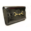 Gucci Women's Classic Horsebit Black Patent Leather Clutch Bag 317637