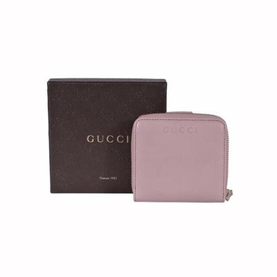 Gucci Women's Classic Washed Soft Pink French Flap Luxury Wallet Small 346056