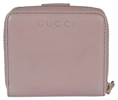 Gucci Women's Classic Washed Soft Pink French Flap Luxury Wallet Small 346056