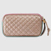 Gucci Women's Dionysus Logo Quilted Laminated Pink Blue Metallic phone case clutch 542202