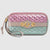 Gucci Women's Dionysus Logo Quilted Laminated Pink Blue Metallic phone case clutch 542202