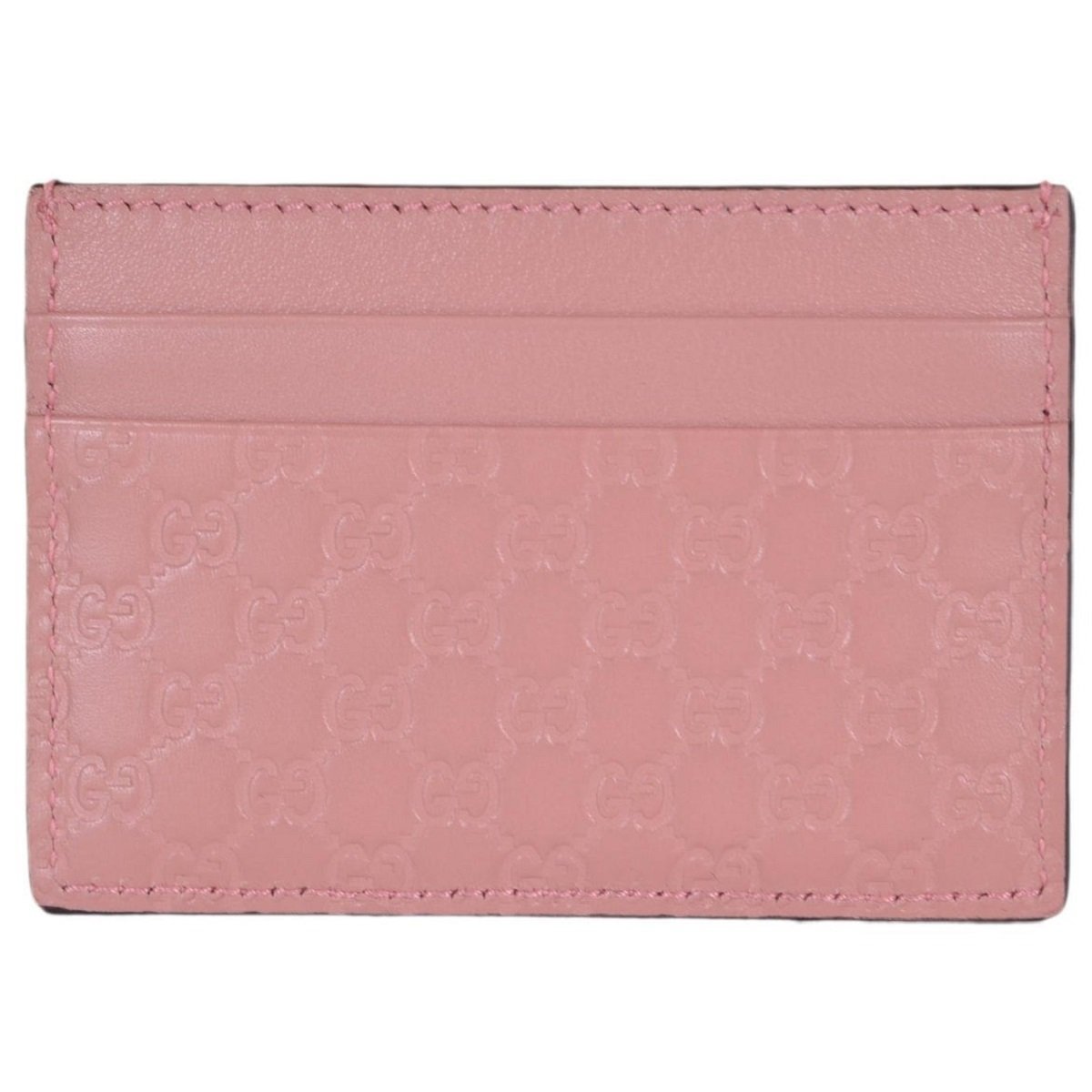 Gucci Women's GG Guccissima Leather Card Holder Wallet Pink 476010