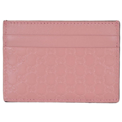 Gucci Women's GG Guccissima Leather Card Holder Wallet Pink 476010