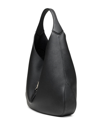 Gucci Women's Jackie Soft Black Grained Leather Grand Prix Hobo Handbag 362968