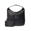 Gucci Women's Jackie Soft Black Grained Leather Grand Prix Hobo Handbag 362968