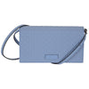 Gucci Women's Light Blue Leather Crossbody Micro GG Guccissima Mini Wallet Bag 466507