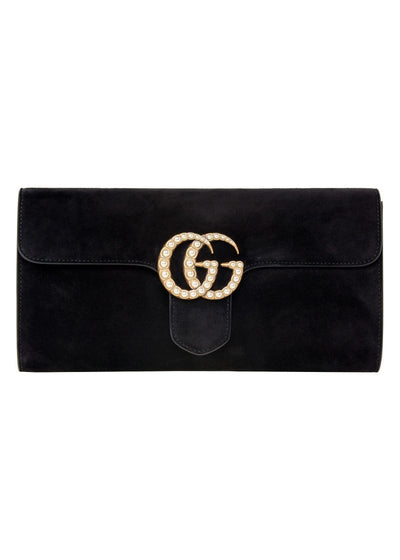 Gucci Women's Marmont Black Suede Clutch 455600