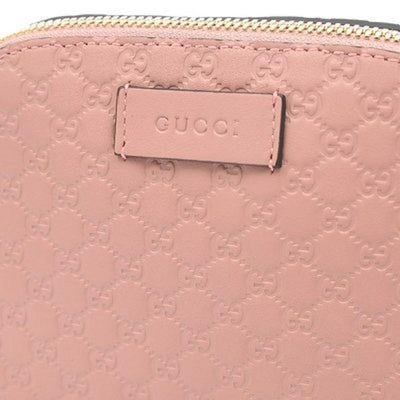 Gucci Women's Microguccissima Leather Soft Pink Zipper Cosmetic Bag 449893